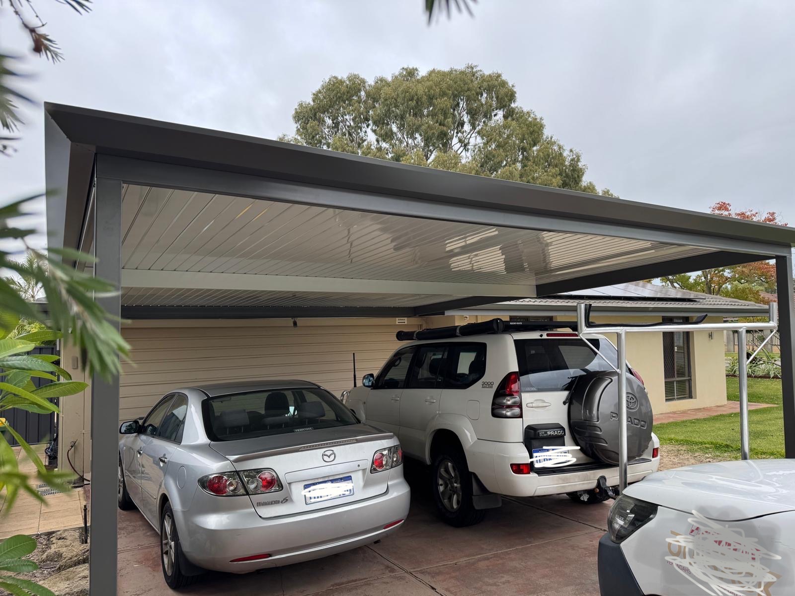 Revers skillion carport built by Abel Patios in Perth